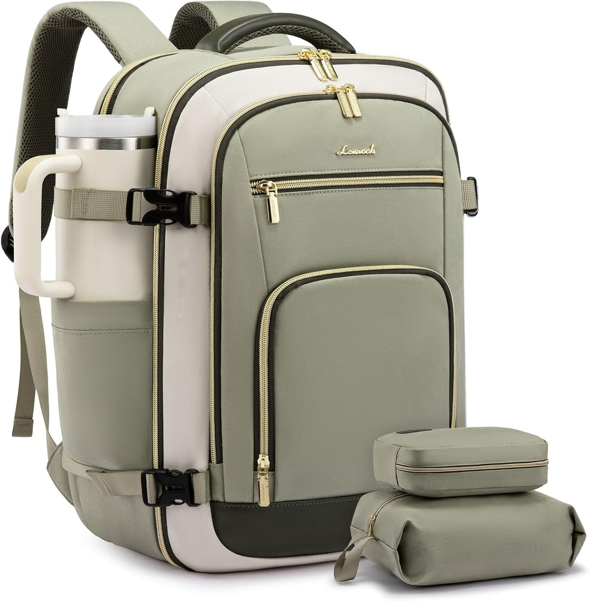50L Rolling Backpack with Wheels, 18 Inch Carry On Luggage for Women, Water Resistant Wheeled Travel Backpack, Flight Approved Underseat Trolley Bag for Business, Overnight Trips, College