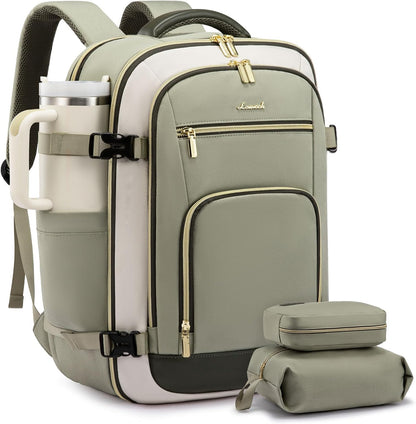 50L Rolling Backpack with Wheels, 18 Inch Carry On Luggage for Women, Water Resistant Wheeled Travel Backpack, Flight Approved Underseat Trolley Bag for Business, Overnight Trips, College