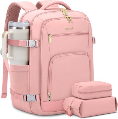 50L Rolling Backpack with Wheels, 18 Inch Carry On Luggage for Women, Water Resistant Wheeled Travel Backpack, Flight Approved Underseat Trolley Bag for Business, Overnight Trips, College