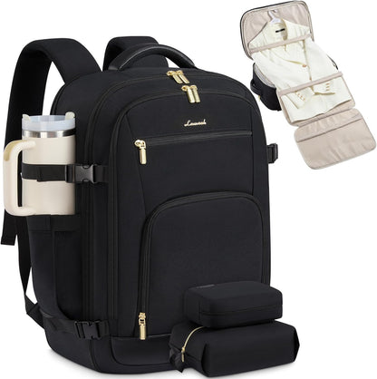 50L Rolling Backpack with Wheels, 18 Inch Carry On Luggage for Women, Water Resistant Wheeled Travel Backpack, Flight Approved Underseat Trolley Bag for Business, Overnight Trips, College