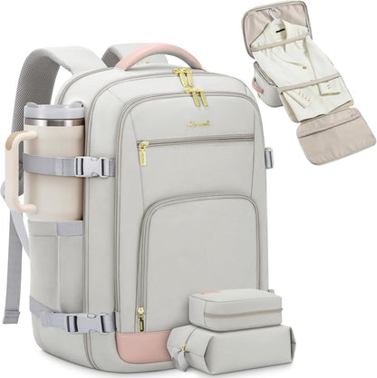 50L Rolling Backpack with Wheels, 18 Inch Carry On Luggage for Women, Water Resistant Wheeled Travel Backpack, Flight Approved Underseat Trolley Bag for Business, Overnight Trips, College