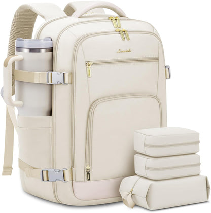 50L Rolling Backpack with Wheels, 18 Inch Carry On Luggage for Women, Water Resistant Wheeled Travel Backpack, Flight Approved Underseat Trolley Bag for Business, Overnight Trips, College