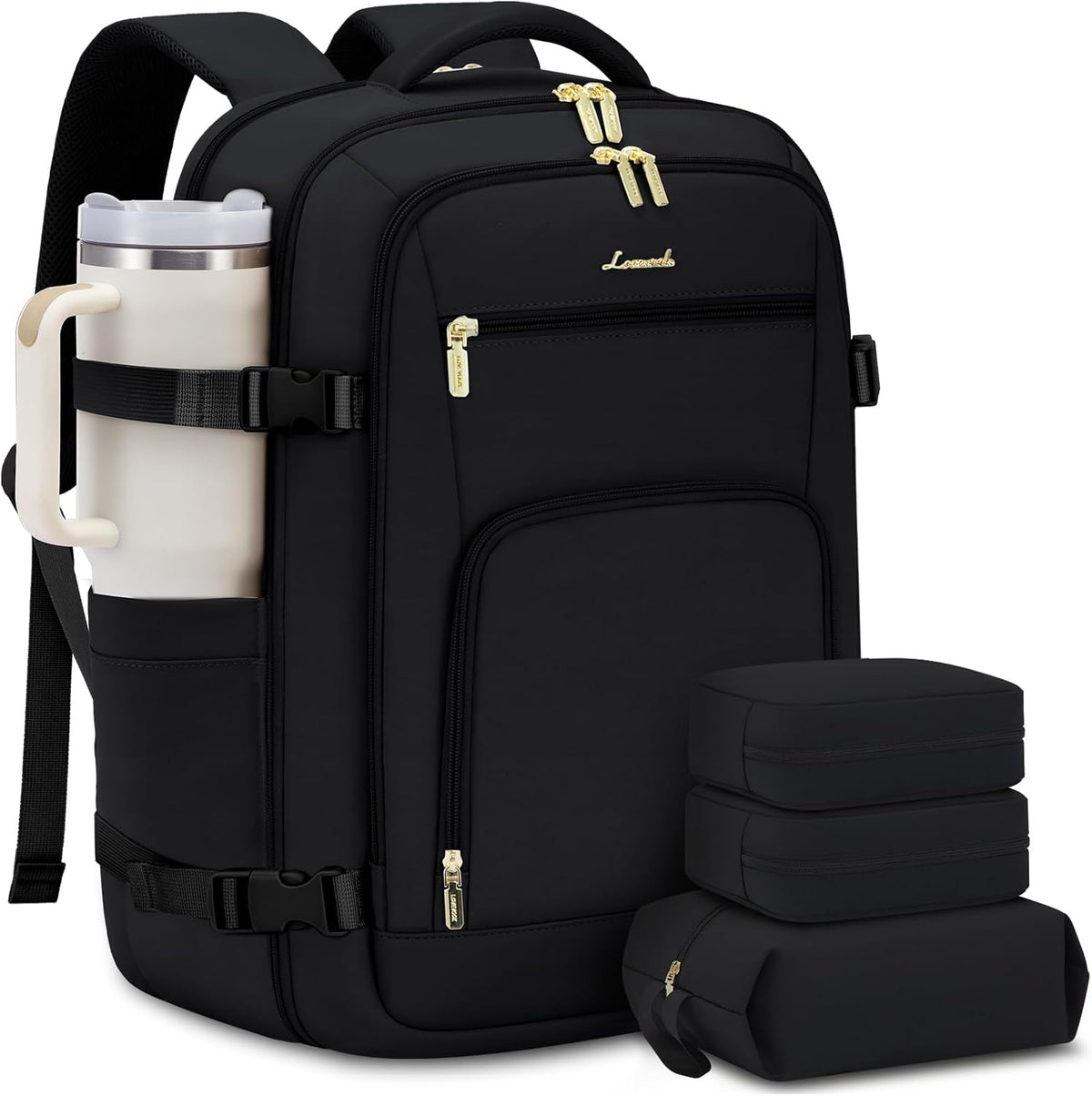 50L Rolling Backpack with Wheels, 18 Inch Carry On Luggage for Women, Water Resistant Wheeled Travel Backpack, Flight Approved Underseat Trolley Bag for Business, Overnight Trips, College