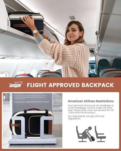50L Rolling Backpack with Wheels, 18 Inch Carry On Luggage for Women, Water Resistant Wheeled Travel Backpack, Flight Approved Underseat Trolley Bag for Business, Overnight Trips, College