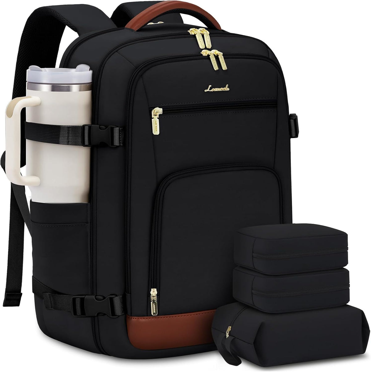 50L Rolling Backpack with Wheels, 18 Inch Carry On Luggage for Women, Water Resistant Wheeled Travel Backpack, Flight Approved Underseat Trolley Bag for Business, Overnight Trips, College
