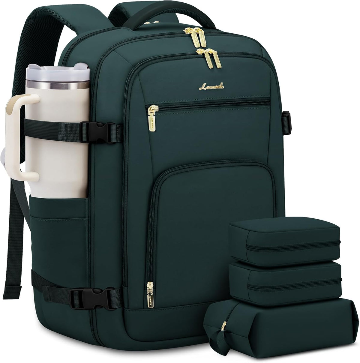 50L Rolling Backpack with Wheels, 18 Inch Carry On Luggage for Women, Water Resistant Wheeled Travel Backpack, Flight Approved Underseat Trolley Bag for Business, Overnight Trips, College
