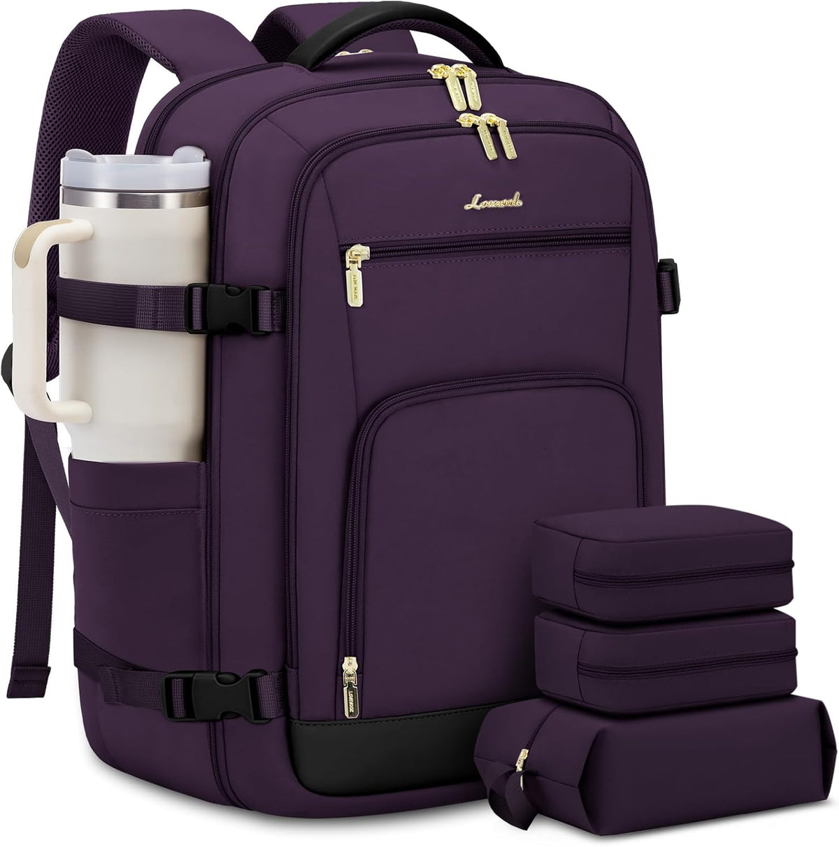 50L Rolling Backpack with Wheels, 18 Inch Carry On Luggage for Women, Water Resistant Wheeled Travel Backpack, Flight Approved Underseat Trolley Bag for Business, Overnight Trips, College