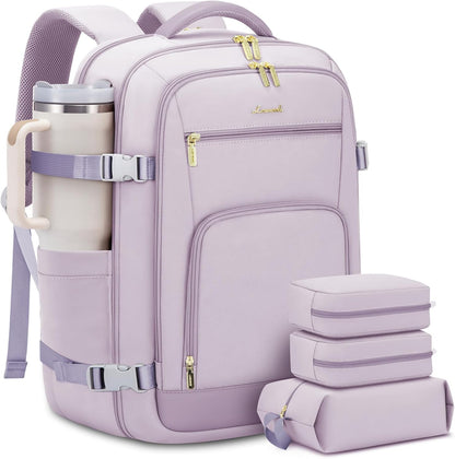50L Rolling Backpack with Wheels, 18 Inch Carry On Luggage for Women, Water Resistant Wheeled Travel Backpack, Flight Approved Underseat Trolley Bag for Business, Overnight Trips, College