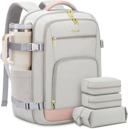 50L Rolling Backpack with Wheels, 18 Inch Carry On Luggage for Women, Water Resistant Wheeled Travel Backpack, Flight Approved Underseat Trolley Bag for Business, Overnight Trips, College