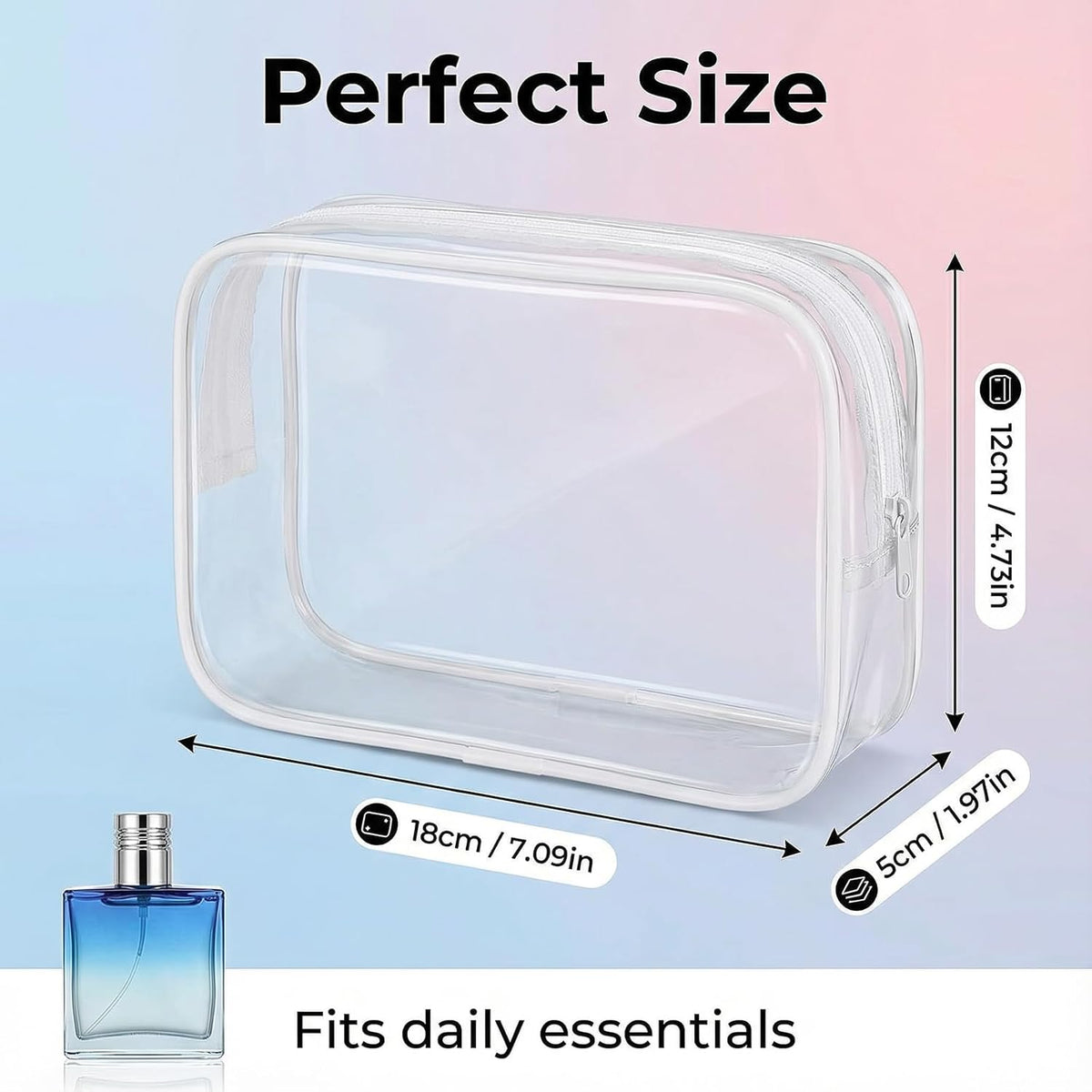 120 Pcs Clear Makeup Bags Bulk Tsa Approved Toiletry Bag for Travel Transparent Cosmetic Bag PVC Waterproof Travel Small Pouches with Zipper for Men and Women (Muti color)