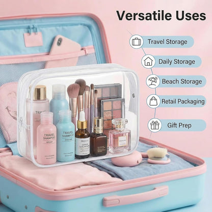 120 Pcs Clear Makeup Bags Bulk Tsa Approved Toiletry Bag for Travel Transparent Cosmetic Bag PVC Waterproof Travel Small Pouches with Zipper for Men and Women (Muti color)