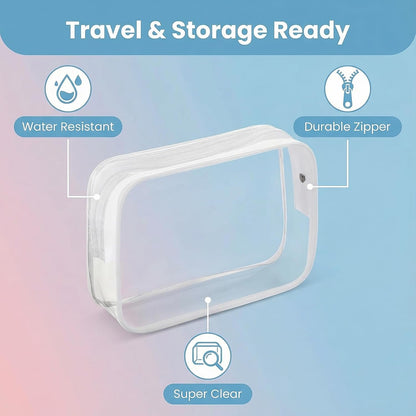 120 Pcs Clear Makeup Bags Bulk Tsa Approved Toiletry Bag for Travel Transparent Cosmetic Bag PVC Waterproof Travel Small Pouches with Zipper for Men and Women (Muti color)