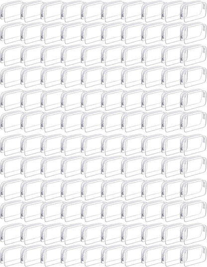 120 Pcs Clear Makeup Bags Bulk Tsa Approved Toiletry Bag for Travel Transparent Cosmetic Bag PVC Waterproof Travel Small Pouches with Zipper for Men and Women (Muti color)