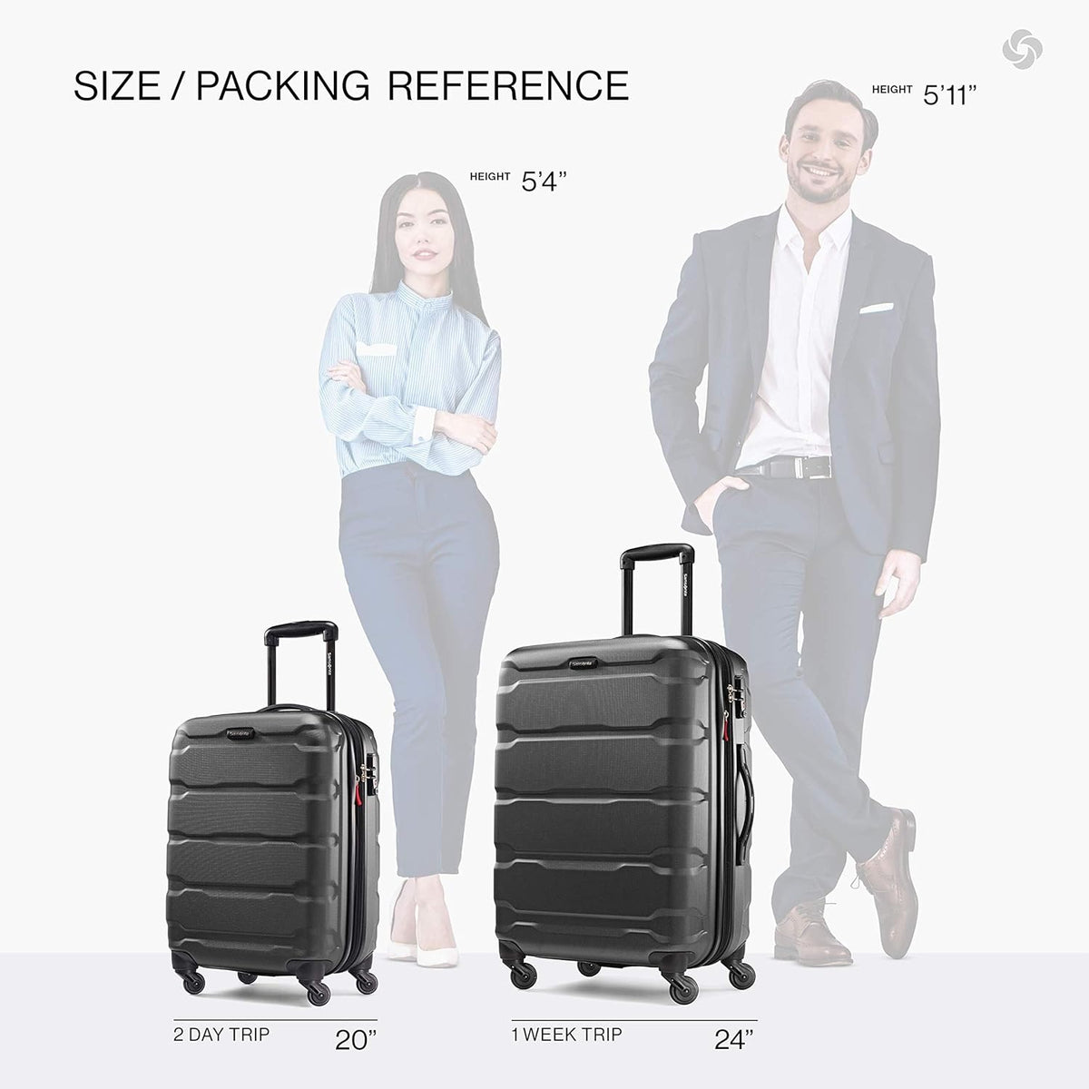 Omni PC Hardside Expandable Luggage with Spinner Wheels, Black, Carry-On 20-Inch