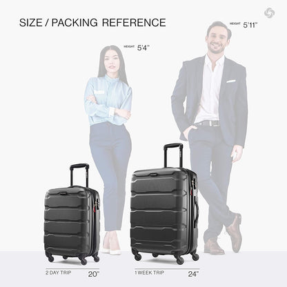Omni PC Hardside Expandable Luggage with Spinner Wheels, Black, Carry-On 20-Inch