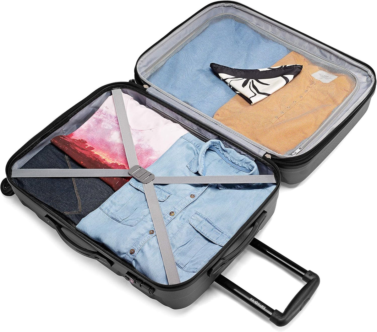 Omni PC Hardside Expandable Luggage with Spinner Wheels, Black, Carry-On 20-Inch