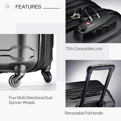 Omni PC Hardside Expandable Luggage with Spinner Wheels, Black, Carry-On 20-Inch