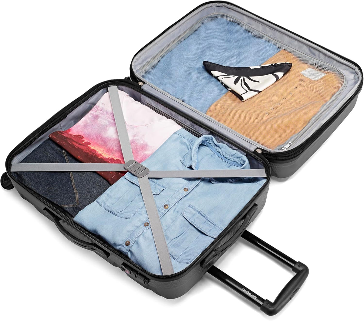 Omni PC Hardside Expandable Luggage with Spinner Wheels, Black, Carry-On 20-Inch
