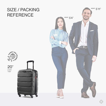 Omni PC Hardside Expandable Luggage with Spinner Wheels, Black, Carry-On 20-Inch