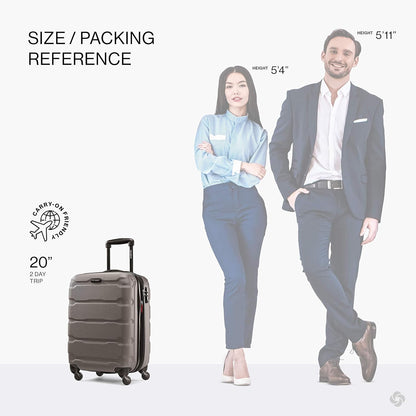 Omni PC Hardside Expandable Luggage with Spinner Wheels, Black, Carry-On 20-Inch