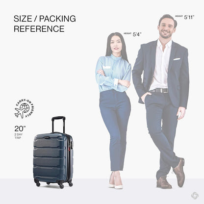 Omni PC Hardside Expandable Luggage with Spinner Wheels, Black, Carry-On 20-Inch