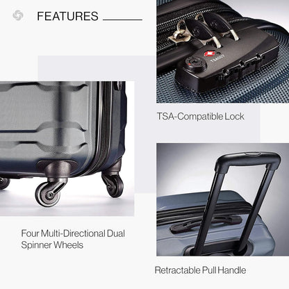 Omni PC Hardside Expandable Luggage with Spinner Wheels, Black, Carry-On 20-Inch