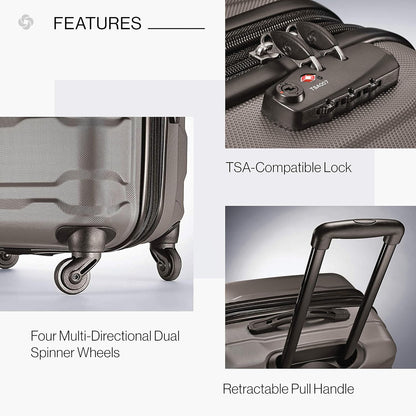 Omni PC Hardside Expandable Luggage with Spinner Wheels, Black, Carry-On 20-Inch
