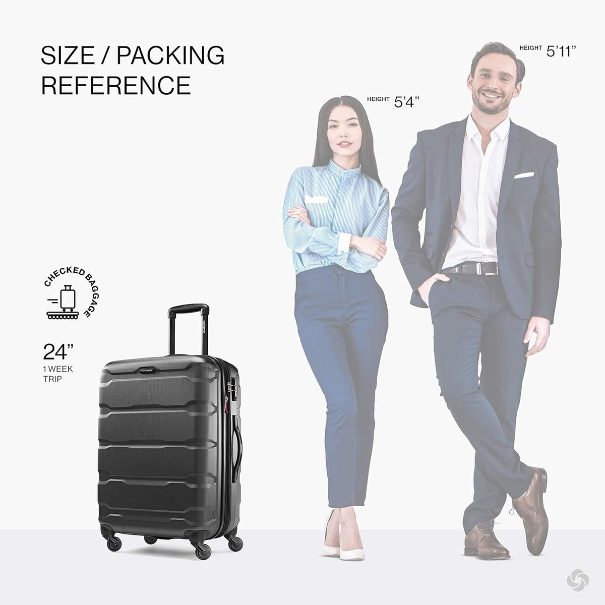 Omni PC Hardside Expandable Luggage with Spinner Wheels, Black, Carry-On 20-Inch
