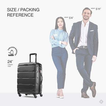 Omni PC Hardside Expandable Luggage with Spinner Wheels, Black, Carry-On 20-Inch