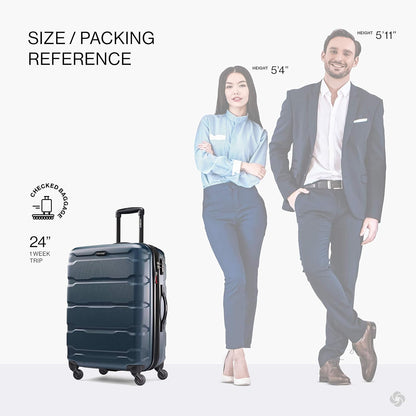 Omni PC Hardside Expandable Luggage with Spinner Wheels, Black, Carry-On 20-Inch