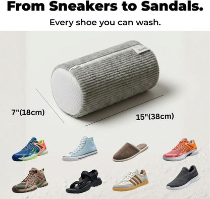 2PCS Shoe Washing Machine Bag - 360° Deep Clean Sneaker Laundry Bag with Self-Locking Zipper, Fits Most Sneakers & Shoes (Grey)