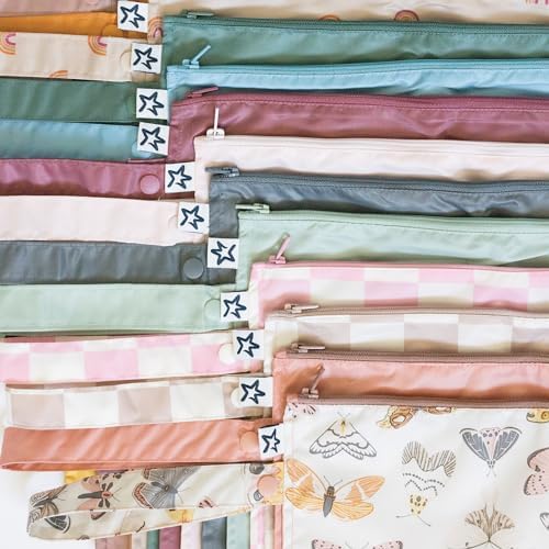 Mess Proof Wet Bags | Reusable Waterproof Wet Bags for Swimsuits | Baby Clothes | Travel & Diaper Bag (Black, Green Checkers) - Colors A