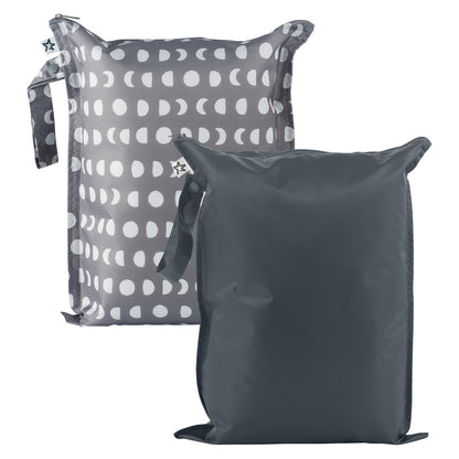 Mess Proof Wet Bags | Reusable Waterproof Wet Bags for Swimsuits | Baby Clothes | Travel & Diaper Bag (Black, Green Checkers) - Colors A