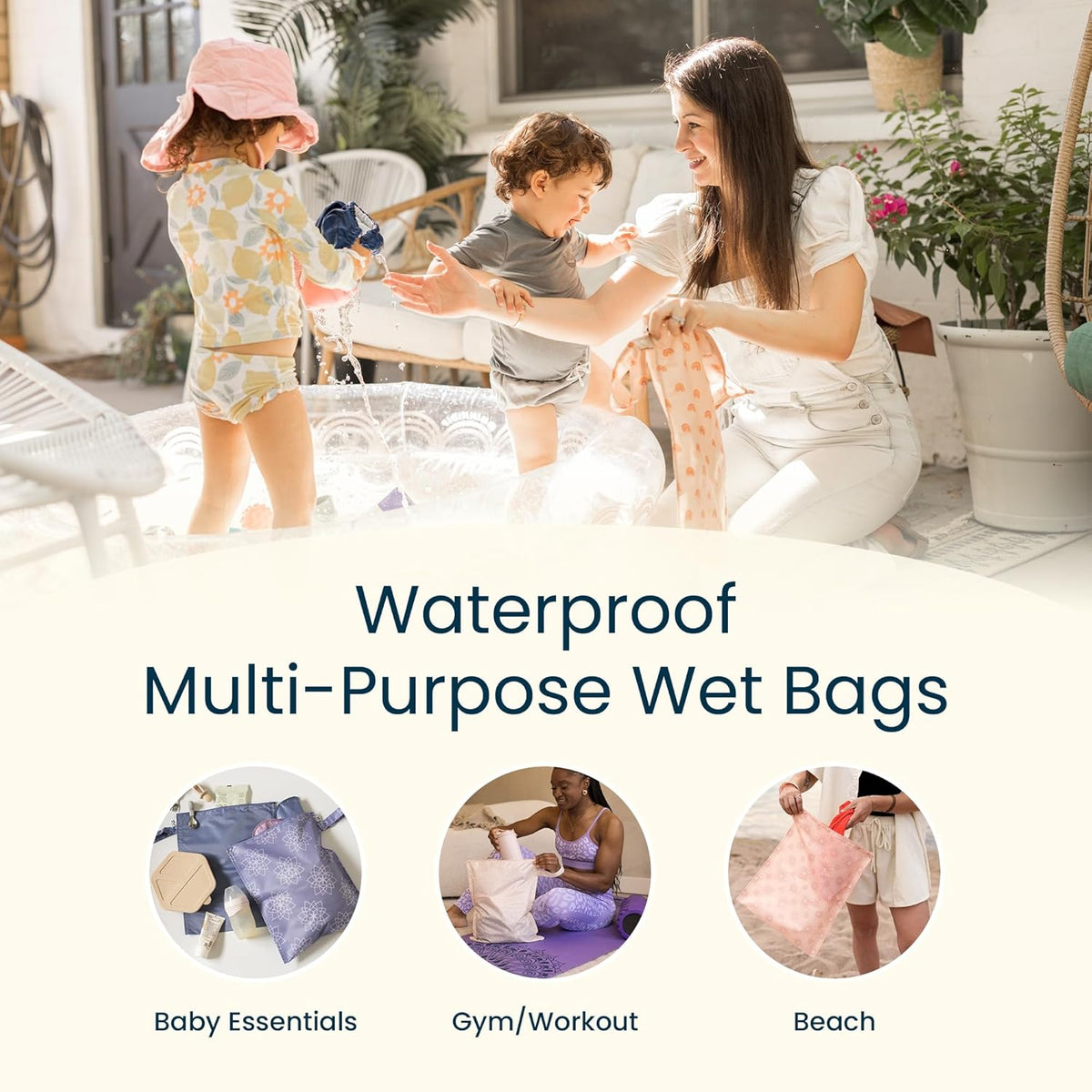 Mess Proof Wet Bags | Reusable Waterproof Wet Bags for Swimsuits | Baby Clothes | Travel & Diaper Bag (Black, Green Checkers) - Colors A