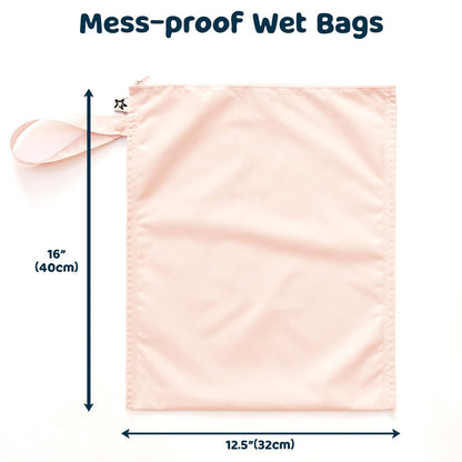 Mess Proof Wet Bags | Reusable Waterproof Wet Bags for Swimsuits | Baby Clothes | Travel & Diaper Bag (Black, Green Checkers) - Colors A