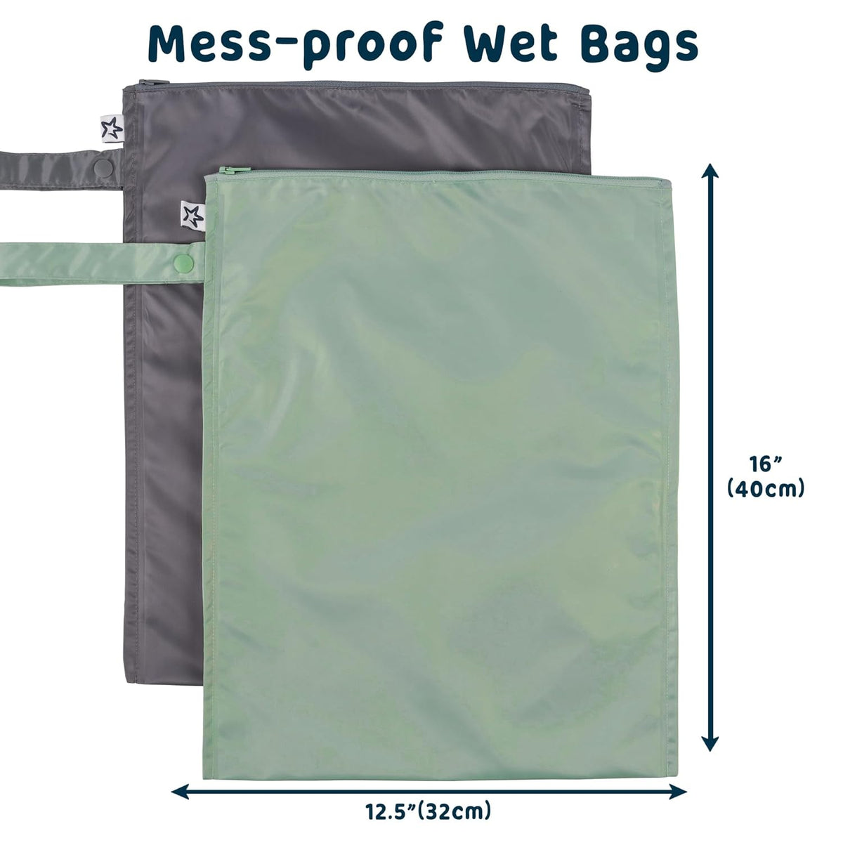 Mess Proof Wet Bags | Reusable Waterproof Wet Bags for Swimsuits | Baby Clothes | Travel & Diaper Bag (Black, Green Checkers) - Colors A