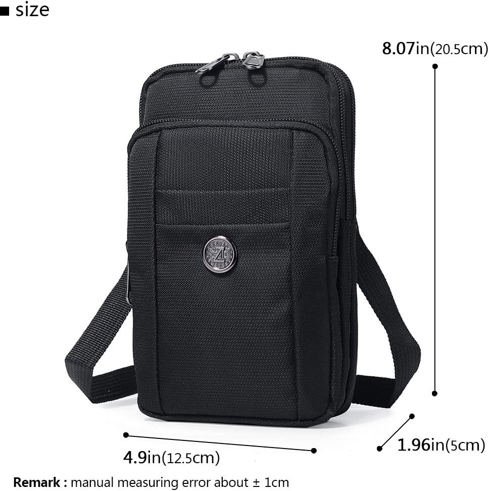 Senient Wolf Waterproof Nylon Multifunctional Phone Crossbody Waist Wallet Travel Passport Bag