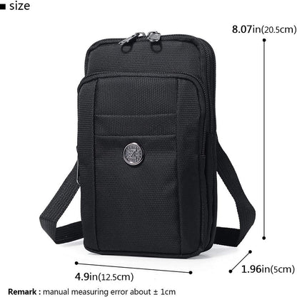 Senient Wolf Waterproof Nylon Multifunctional Phone Crossbody Waist Wallet Travel Passport Bag