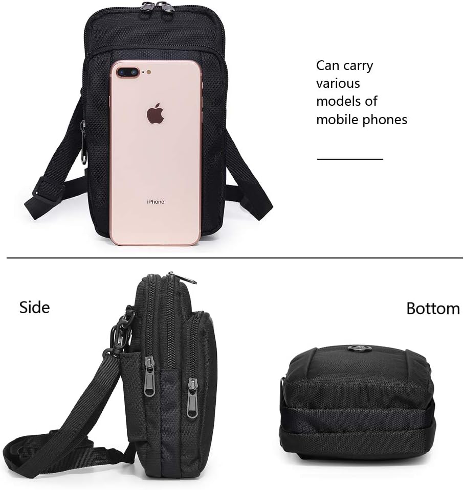 Senient Wolf Waterproof Nylon Multifunctional Phone Crossbody Waist Wallet Travel Passport Bag