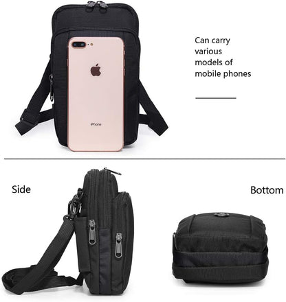 Senient Wolf Waterproof Nylon Multifunctional Phone Crossbody Waist Wallet Travel Passport Bag