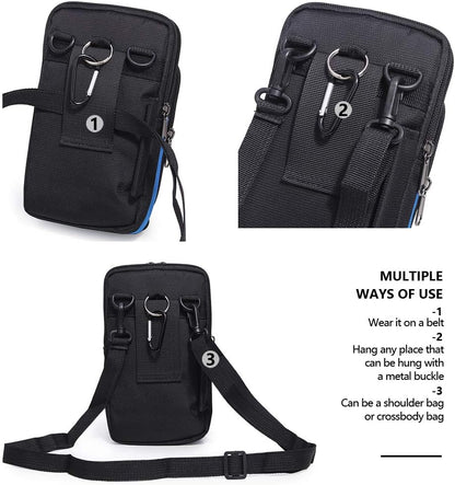 Senient Wolf Waterproof Nylon Multifunctional Phone Crossbody Waist Wallet Travel Passport Bag