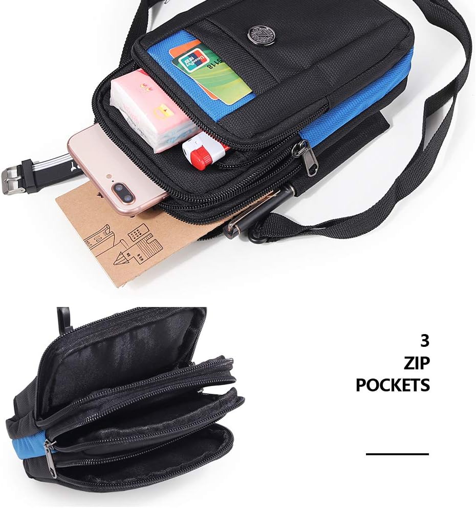 Senient Wolf Waterproof Nylon Multifunctional Phone Crossbody Waist Wallet Travel Passport Bag