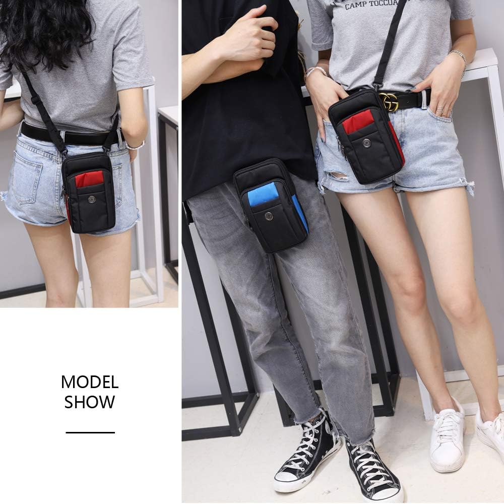 Senient Wolf Waterproof Nylon Multifunctional Phone Crossbody Waist Wallet Travel Passport Bag