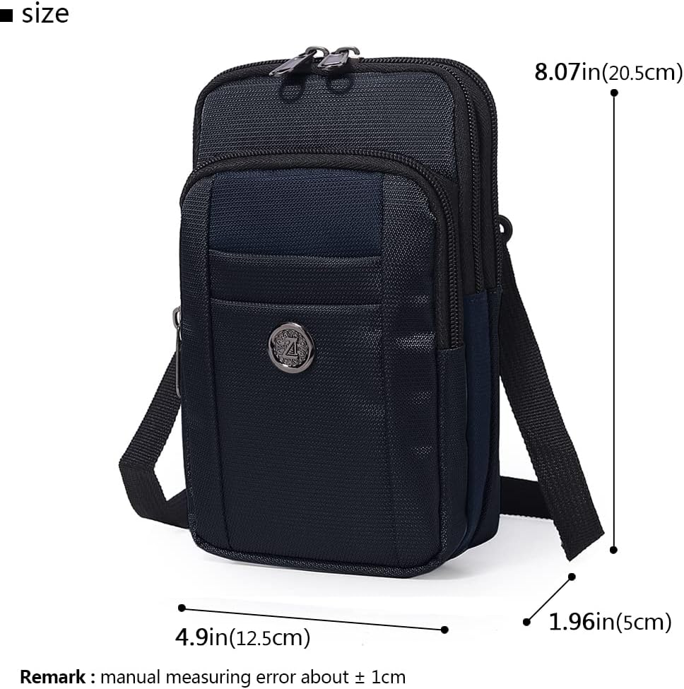 Senient Wolf Waterproof Nylon Multifunctional Phone Crossbody Waist Wallet Travel Passport Bag