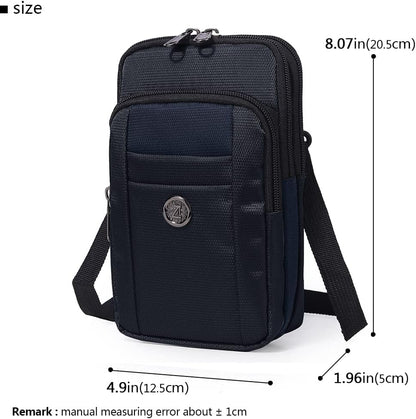 Senient Wolf Waterproof Nylon Multifunctional Phone Crossbody Waist Wallet Travel Passport Bag