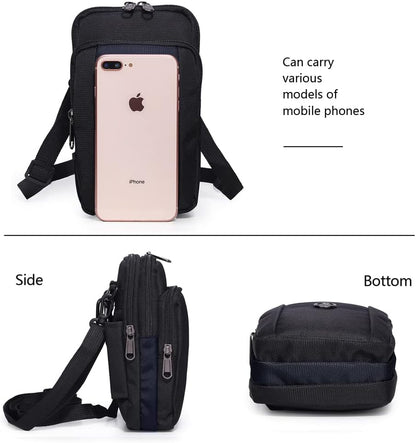 Senient Wolf Waterproof Nylon Multifunctional Phone Crossbody Waist Wallet Travel Passport Bag