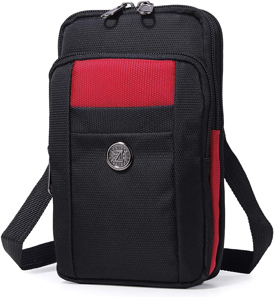 Senient Wolf Waterproof Nylon Multifunctional Phone Crossbody Waist Wallet Travel Passport Bag