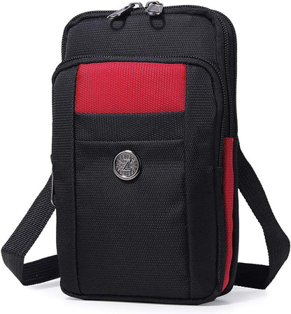Senient Wolf Waterproof Nylon Multifunctional Phone Crossbody Waist Wallet Travel Passport Bag