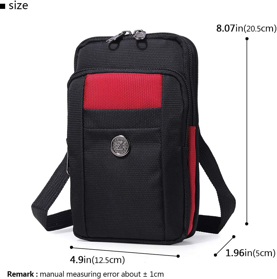 Senient Wolf Waterproof Nylon Multifunctional Phone Crossbody Waist Wallet Travel Passport Bag