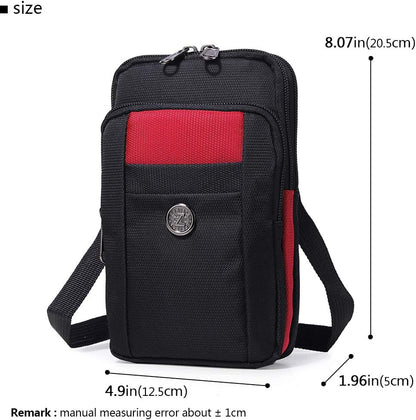 Senient Wolf Waterproof Nylon Multifunctional Phone Crossbody Waist Wallet Travel Passport Bag